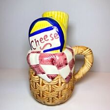 Vintage Large Parmesan Cheese Shaker Ceramic Whimsical Basket Pasta *read* picture