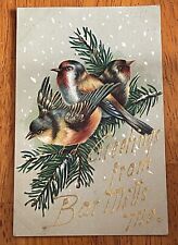 c1908? Greetings From Bar Mills Maine ME Posted Embossed Birds Postcard picture