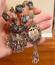 ROSARY - CHAPLET~ IMMACULATE HEART~ MARY'S TEARS ~ CRYSTAL ~ HANDMADE ~ BRONZE picture