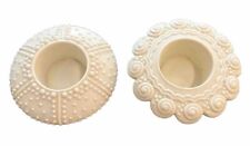 PARTYLITE Sea Drifters Bisque Tealight Holders Shells Beach Votives Set of 2 picture