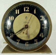 Vtg Brass Art Deco Warren Telechron Co. Desk Clock Model 4F59 Works Great picture