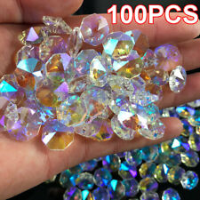 14MM 100PC AB Crystal Octagonal Rainbow Bead Chandelier Suncatcher Prism Pendant picture