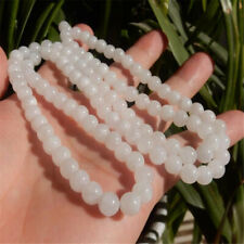 6MM 108 Natural Hetian jade beads Gemstone yoga mala Necklace Dangle Wedding picture