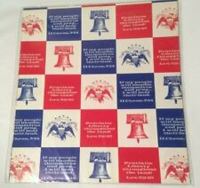 NOS 1980's Vtg Liberty Patriotic Freedom Americana July 4th Gift Wrap Paper  picture
