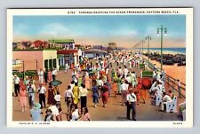 Daytona Beach FL-Florida, Throngs Enjoying The Ocean Promenade Vintage Postcard picture