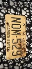 Vintage New Jersey License Plate pair steel yellow black nj 1960s tag  445-aea picture