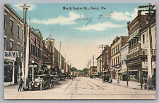Corry PA Pennsylvania -  North Center Street - Erie County - Postcard - ca 1917 picture