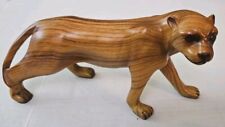 Designed Carved Wooden Sculpture Lion Puma Cougar Tiger Wildlife 11