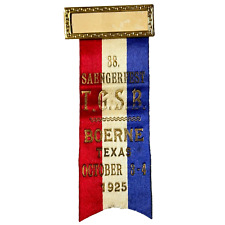 1925 38 Sangerfest T.G.S.R. Boerne Texas Ribbon German Singing Group Ribbon picture