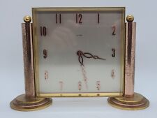 Antique 1920's LUXOR Swiss Gilt Brass Jeweled 8 Day Mantel Shelf Desk Clock picture