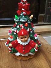 Vintage Brinns Made In Taiwan Light Up Christmas tree With Elf picture