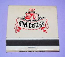 Del Conte's Restaurant Torrance, CA Vintage Front Strike Full Unstruck Matchbook picture