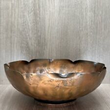 Vintage Gregorian Ruffled Edge Hammered Copper Bowl Made in USA picture