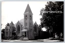 Hampton Iowa~First Congregational Church~Bell Tower~1950s RPPC picture