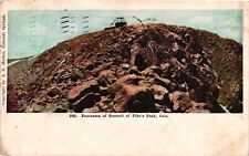 Vintage Postcard 1908 Panorama Of Summit Of Pikes Peak Colorado Posted picture