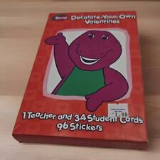 Barney Vtg Valentine's Day 32 Cards, Teacher CARD,  Stickers Nostalgic Ephemera picture