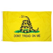 Don't Tread On Me Flag 3x5 Ft - Yellow Tea Party Rattlesnake Gadsden -Dont Tread picture