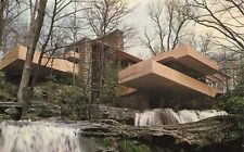 Postcard PA Ohiopyle Frank Lloyd Wright Architectural Design Fallingwater Rt 381 picture