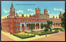 Brunswick Georgia Oglethorpe Hotel Vintage Linen Postcard Unposted picture