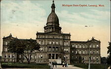 Michigan Lansing Capitol building ~ 1912 vintage postcard  sku869 picture