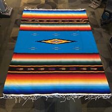 Vintage Mexican Navajo Blanket Throw Sarape Serape Saltillo Southwestern 5' x 7' picture