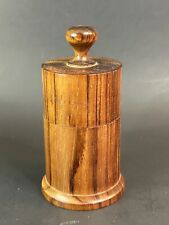 Vintage MCM Turned Wood Lidded Jar Box Canister Boho 4 1/2