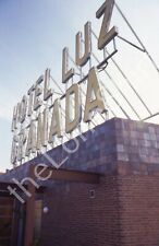 1980s Hotel Luz Granada Spain Neon Roof Sign Europe 35mm Slide picture