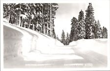 View of Snowy Yuba Pass California Vintage Real Photo Postcard picture