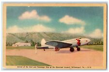 1946 Arrival Of Mail & Passenger Ship Municipal Airport Williamsport PA Postcard picture