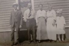 1918 B&W Photo Family Of Five Outside Their Home picture