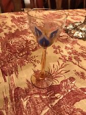 Antique Theresienthal Hand-Enameled Art Nouveau Wine Glass picture