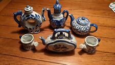 4 Blue & White Teapots with 2 Pours. From the Canton Collection by Two’s Company picture