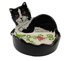 Vintage Nina Lyman Black Tuxedo Cat Soap Dish picture
