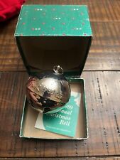 1989 WALLACE Silver Plated Annual SLEIGH BELL Christmas Tree Ornament With Box picture