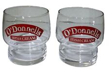 Set of Two O'Donnells Irish Cream 6 Fl Oz Glasses Clear W/ Red Print Stackable picture