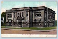 1911 Carnegie Library Building Door Entrance Terrace Frankfort Indiana Postcard picture