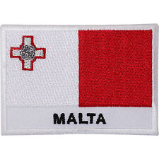 Malta Flag Embroidered Iron / Sew On Patch George Cross Maltese Embroidery Badge picture