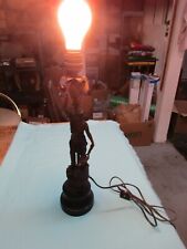 Antique Blacksmith Statue Sculpture/Lamp ~ Metal on Wood Base ~ Marked GERMANY picture