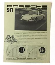 1967 Porsche 911 Sales Fact Sheet Brochure Acceleration Graph Original Vintage  picture