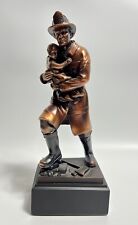 Heroic Fireman With Turnout Jacket Saving Child Statue Emergency Fire Rescue picture