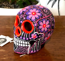 Purple Day of the Dead Mexican Sugar Skull Calavera Dia de Muertos Hand-painted picture
