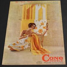 1961 Print Ad Sexy Cone Towels Brunette Lady Beauty Art Fashion Feminine Body picture