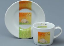 MULTIPLE CHOICE WHITE SHEEP Porcelain Demitasse Espresso Cup & Saucer picture