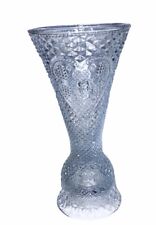 Vintage 1979 Avon Fostoria Clear Glass Hearts & Diamond Candle Stick Holder/Vase picture