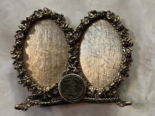 Vintage Disneyland Ornate Brass Double Oval Photo Frame (read) picture