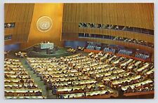 1960s~United Nations Building~General Assembly Hall~NYC New York~VintagePostcard picture