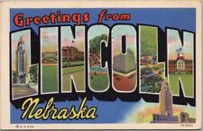 LINCOLN Nebraska Large Letter Multi-View Postcard Stat Capitol / 1944 Cancel picture