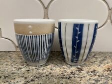 Vintage Toki Yunomi Japanese Ceramic Tea Cups Set of 2 picture