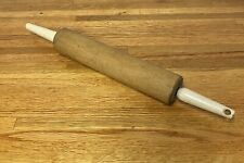 Vintage Hard Maple Rolling Pin Painted Handles Farmhouse Country picture