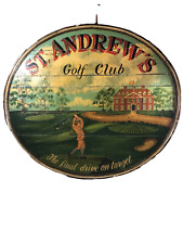 St. Andrews The final drive on target: Antique Sign- 42 x 38”: Ivan Lendl Estate picture
